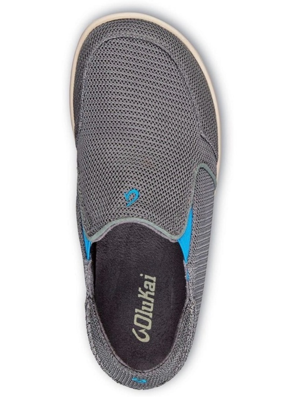 OluKai Nohea Mesh Boys Slip-On Shoe - Gray & Blue Accents - Size US B6 EUR 38